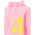 Zwillingsherz Kapuzensweatshirt mit gesticktem Neon Herz am Ärmel und Love Schriftzug Pink SM (S/M)