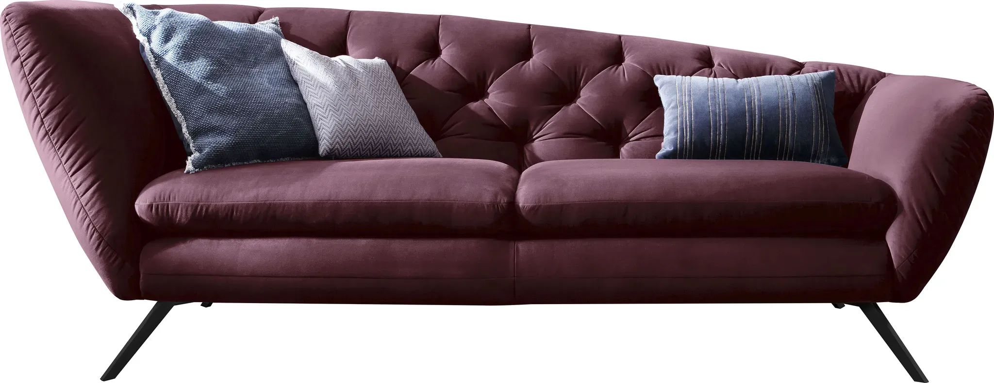 Recamiere LEONIQUE "Beatrice", rot (bordeaux), B:223cm H:84cm T:95cm, Samtoptik (100 Polyester), Sofas, Recamiere, Recamiere links oder rechts, passend zur "Beatrice"-Serie