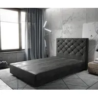 DeLife Boxspringgestell Dream-Great Mikrofaser Anthrazit Vintage 120x200 cm