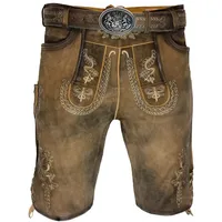 Maddox Trachtenlederhose MADDOX Herren Lederhose 'Kochelsee' mit Gürtel, S braun 52