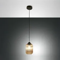Fabas Luce Aston 1-flg. E27 40W 40 cm Riffeloptik/Gold