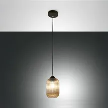 Fabas Luce Aston 1-flg. E27 40W 40 cm Riffeloptik/Gold