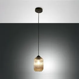 Fabas Luce Aston 1-flg. E27 40W 40 cm Riffeloptik/Gold