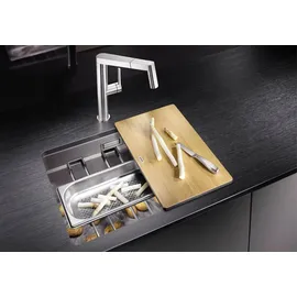 Blanco Etagon 500-U Edelstahl Seidenglanz + Handbetätigung + InFino