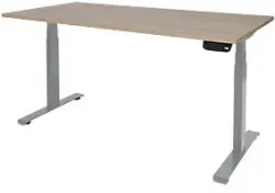 Schaffenburg Dextro Plus Elektrisch Höhenverstellbar Sitz-Stehschreibtisch Rechteckig Kirsche T-Fuß 1.400 (B) x 800 (T) x 645 (H) mm Melamin