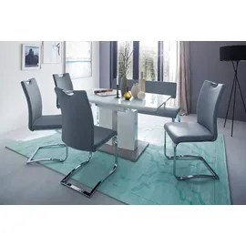 MCA Furniture Esstisch NAJUMA Säulentisch Tisch 140 (180) cm - Weiß