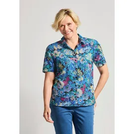 GOLDNER Hemdbluse floral Blau 20