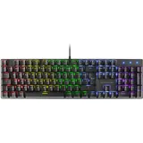 Mars Gaming MK422 Schwarz, Mechanische Gaming Tastatur RGB, Antighosting, Mechanischer Switch Rot, Französische Sprache