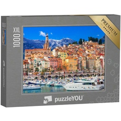 puzzleYOU Puzzle Puzzle 1000 Teile XXL „Luxus in Südfrankreich: Urlaubsort Menton“, 1000 Puzzleteile, puzzleYOU-Kollektionen Frankreich