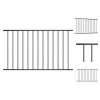 vidaXL Zaunfeld Pulverbeschichteter Stahl 1,7x1 m Schwarz