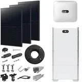 PV-Komplettanlage 10 kWp mit Huawei Wechselrichter 10 kW + Stromspeicher 15,0 kWh, 24 Solarmodulen Glas-Glas full black & Montagesystem Aufdach (* 0% MwSt. gem. §12 Abs. 3 UstG)