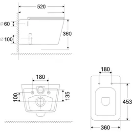 doporro Aachen112 mit WC-Sitz Weiß