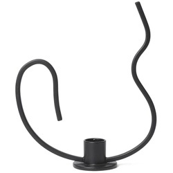 Ferm Living - Valse Kerzenständer niedrig, schwarz