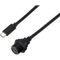 TRU Components USB-C® 3.0 Stecker auf Buchse IP67 (Gewinde)