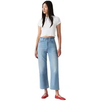 Levi's Ribcage Straight Jeans in hellblau aus Baumwollleinen-W26 /