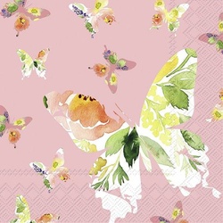 Serviette Papillon 20tlg. Papier Rosa