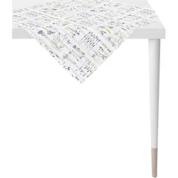 Mitteldecke APELT "7304 SUMMERTIME, Sommerdeko, Sommer" Gr. 1, bunt (weiß, flieder, grün), B:88cm L:88cm, Baumwolle, Tischdecken, Digitaldruck