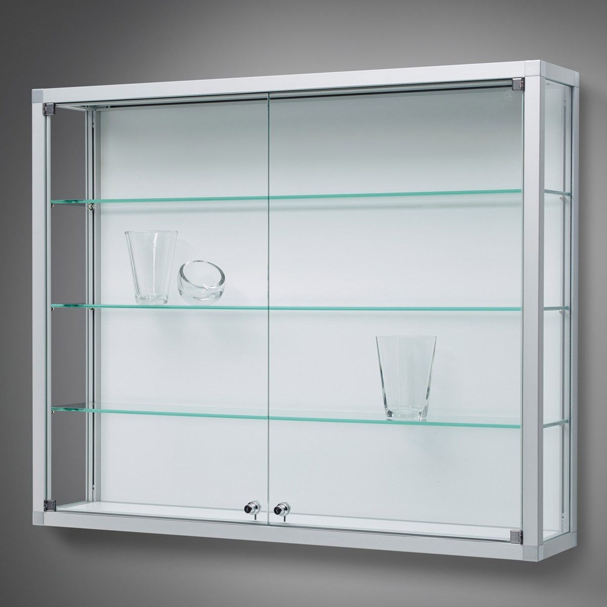 Glasvitrine zum Aufhängen mit Drehtüren