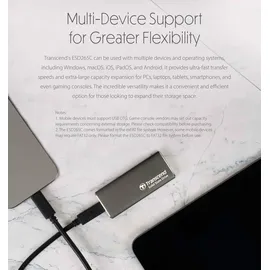 Transcend ESD265C 2 TB USB-C Grau TS2TESD265C