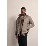 Bugatti Blouson BUGATTI, Herren, Gr. 50, beige, 100% Polyester, unifarben, regular fit, Bündchen, Jacken Blouson, mit Frontsteppung