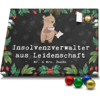 Mr. & Mrs. Panda Schoko Adventskalender Insolvenzverwalter Leidenschaft - Schwarz - Geschenk, Ausbildung, Schokoladen Adventskalender, Schenken, Ju... - Schwarz