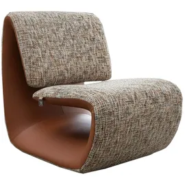 KAWOLA Loungesessel HAZEL Kunstleder/Strukturstoff 70 x 80 x 80 cm Beige/Braun