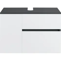 Waschbeckenunterschrank HOME AFFAIRE "Wisla", grau (anthrazit, weiß), B:80cm H:53cm T:45cm, Spanplatte, Schränke, für Wandmontage, Siphonausschnitt, Push-to-open-Funktion, Breite 80 cm