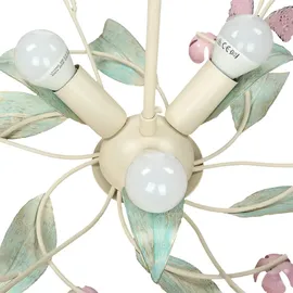 Licht-Erlebnisse Wandleuchte - Deckenleuchte "Summer" Weiß Rosa Metall 3-flammig Deckenlampe Wohnzimmer Schlafzimmer Flur