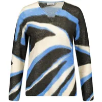 Gerry Weber Pullover Langarm Rundhals in black/blue/cream print big