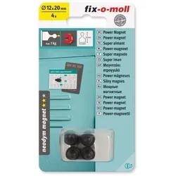 fix-o-moll Neodym Magnete Kegel 12mm schwarz