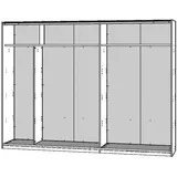 FORTE Schlafzimmer-Set Schlafzimmer Set 1 Rondino Sandeiche weiß Hochglanz mit LED 180x200 cm weiß
