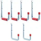 Relaxdays Wandhaken 6er Set Rot/Silber