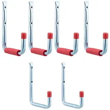 Relaxdays Wandhaken 6er Set Rot/Silber