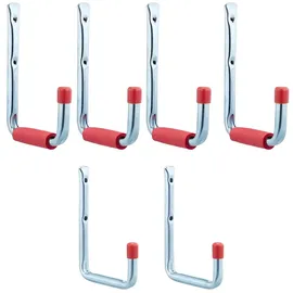 Relaxdays Wandhaken 6er Set Rot/Silber