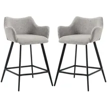 WAHSON OFFICE CHAIRS Barhocker Für Küche Aus Leinen Kunstleder Mit Lehne Grau 2er Set Wahson