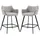 WAHSON OFFICE CHAIRS Barhocker Für Küche Aus Leinen Kunstleder Mit Lehne Grau 2er Set Wahson