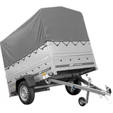 UNITRAILER PKW Anhänger Garden Trailer 201 Kipp – Auto Anhänger Ungebremst 200 x 125 cm, mit Kippdeichsel, zusätzlichen Bordwänden, Stützrad