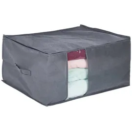Relaxdays 3x Aufbewahrungstasche aus Stoff Transparent,Grau
