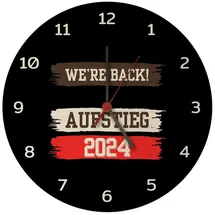 speecheese St. Pauli Aufstieg 2024 Wanduhr mit Spruch We're Back Wappen-Glanz am Hafen Hamburgs Stolz Reeperbahn und Landungsbrücken feiern mit