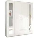 SchlafKONTOR Kleiderschrank weiß B/H/T: 156x191x50 cm - weiß