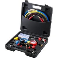 Vevor Kältemittel Manometer 4-Wege Auto Kältemittel Verteiler Messgeräteset, R134A-R12-R410A-R22