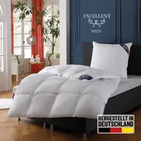 Excellent Daunenbettdecke EXCELLENT "Wien, Bettdecken für Sommer und Winter, Decke", weiß, B:135cm L:200cm, Bezug: 100% Baumwolle. Füllung: 90% Daunen, 10% Federn, Bettdecken, Bettdecke 135x200 cm, made in Germany, allergiker geeignet (Hausstaub)