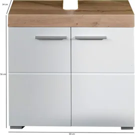 trendteam Bad Waschbeckenunterschrank Amanda Asteiche Nachbildung B/H/T: ca. 60x56x34 cm - weiß