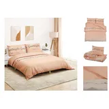 vidaXL Bettwäsche-Set Rosa 240 x 220 cm