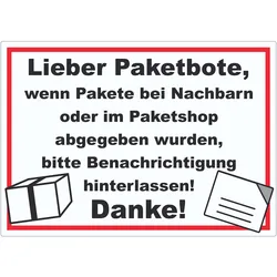 Wenn Pakete abgegeben Aufkleber A6 (105x148mm)