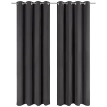 Blumtal Verdunklungsvorhänge, Anthrazit, Kunststoff, Rechteckig, 140x175 cm, Oeko-Tex® Standard 100, Wohntextilien, Gardinen - Vorhänge, Verdunkelungsvorhänge