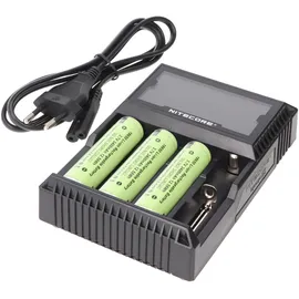 Nitecore Ladegerät Digicharger D4 EU mit Display für AAA, AA, C