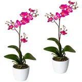 Kunstpflanze Orchidee Phalaenopsis Orchidee, Creativ green, Höhe 55 cm, im Keramiktopf rosa