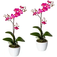 Kunstpflanze Orchidee Phalaenopsis Orchidee, Creativ green, Höhe 55 cm, im Keramiktopf rosa