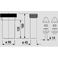 Sanit WC-Anschlussgarnitur 180 mm DN 90